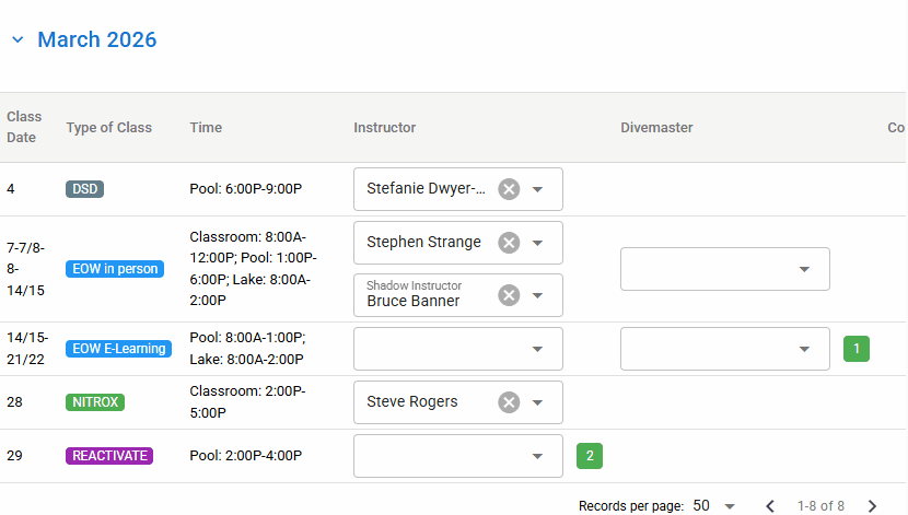 Step 6: Assign staff to a class with one-click assignment